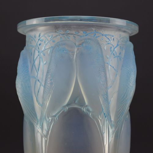 RENE LALIQUE OPALESCENT BLUE STAINED CEYLAN VASE - ADDITIONAL PHOTO 3