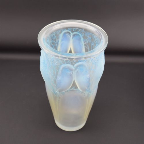RENE LALIQUE OPALESCENT BLUE STAINED CEYLAN VASE - ADDITIONAL PHOTO 5