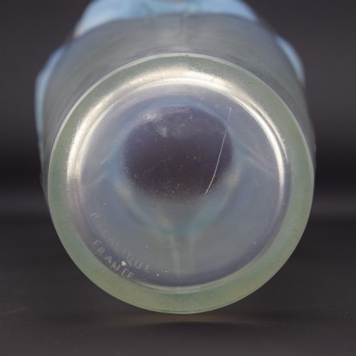 RENE LALIQUE OPALESCENT BLUE STAINED CEYLAN VASE - ADDITIONAL PHOTO 8