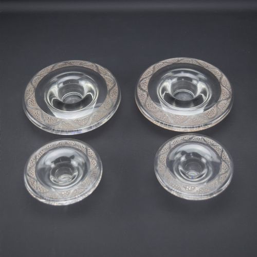 RENE LALIQUE SET OF TWO RIQUEWIHR CANDLESTICKS C1937 - ADDITIONAL PHOTO 1