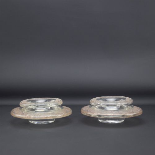 RENE LALIQUE SET OF TWO RIQUEWIHR CANDLESTICKS C1937 - ADDITIONAL PHOTO 2