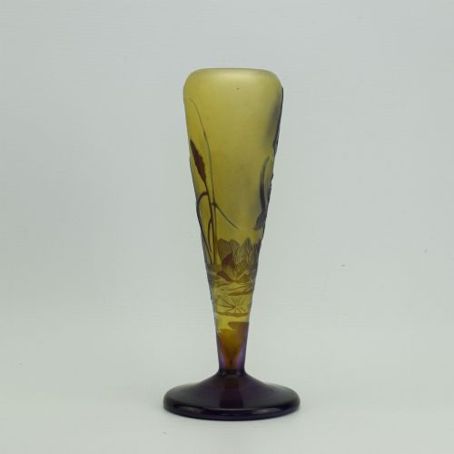 GALLE CAMEO GLASS AQUATIC IRIS VASE C1908 - ADDITIONAL PHOTO 5