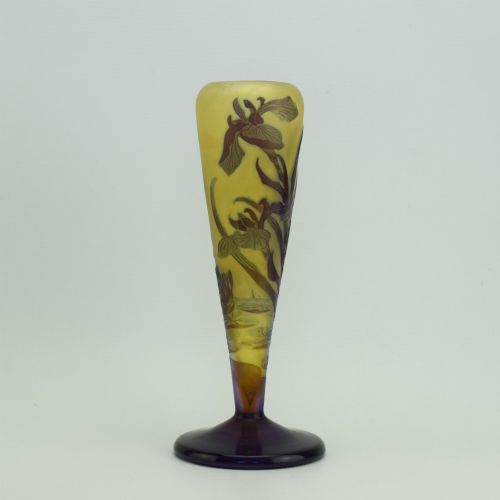 GALLE CAMEO GLASS AQUATIC IRIS VASE C1908 - ADDITIONAL PHOTO 6