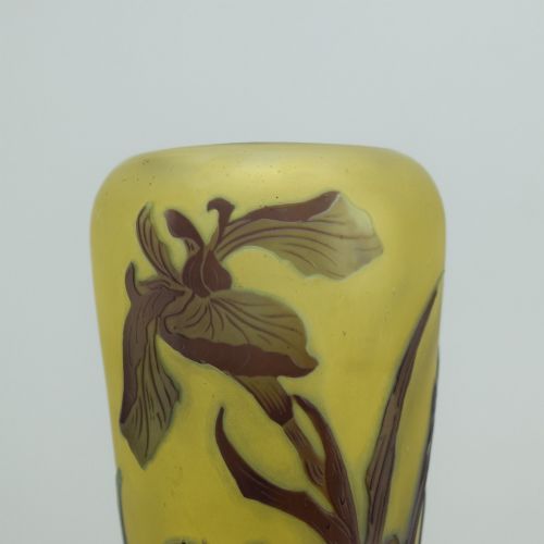 GALLE CAMEO GLASS AQUATIC IRIS VASE C1908 - ADDITIONAL PHOTO 10
