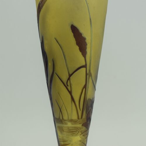 GALLE CAMEO GLASS AQUATIC IRIS VASE C1908 - ADDITIONAL PHOTO 12