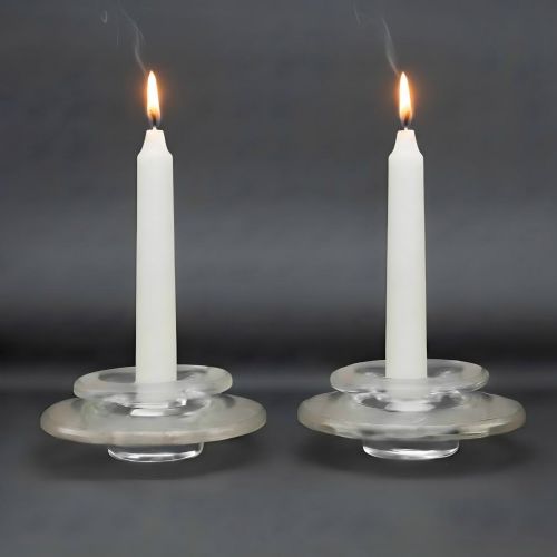 RENE LALIQUE SET OF TWO RIQUEWIHR CANDLESTICKS C1937 - ADDITIONAL PHOTO 6
