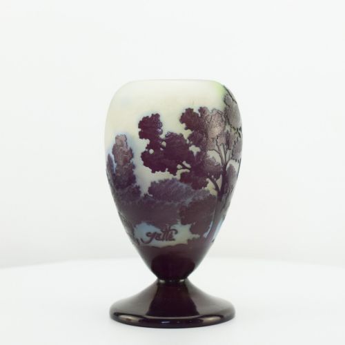 GALLE CAMEO GLASS FOOTED LANDSCAPE VASE C1920 - ADDITIONAL PHOTO 1