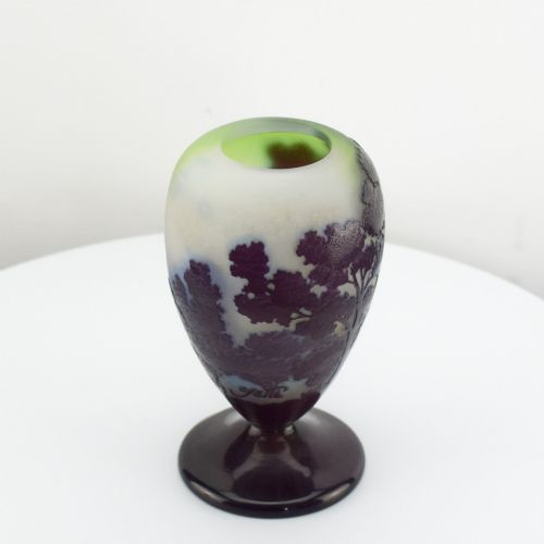 GALLE CAMEO GLASS FOOTED LANDSCAPE VASE C1920 - ADDITIONAL PHOTO 6