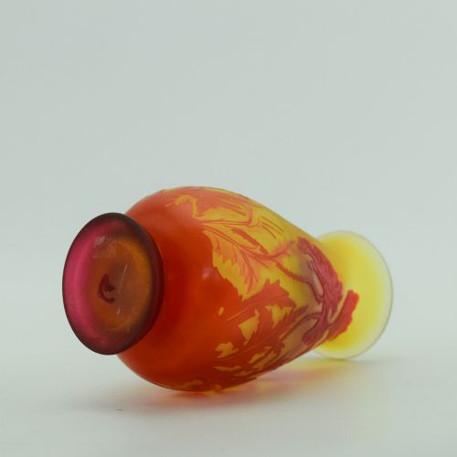GALLE CAMEO GLASS POPPY FOOTED VASE C1920 - ADDITIONAL PHOTO 6