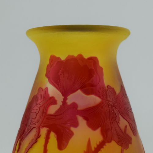 GALLE CAMEO GLASS POPPY FOOTED VASE C1920 - ADDITIONAL PHOTO 9