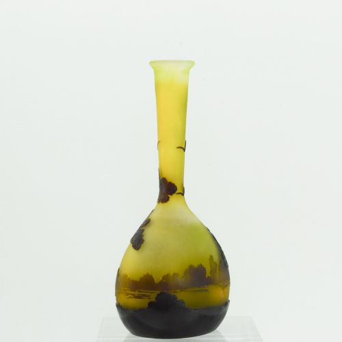 GALLE LANDSCAPE BANJO CAMEO GLASS VASE C1910 - ADDITIONAL PHOTO 5