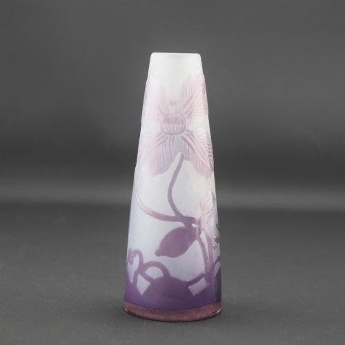 Small Galle Purple Cameo Glass Vase C1910