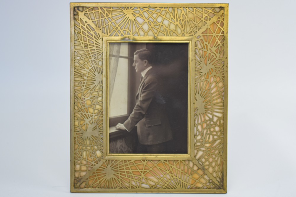 Tiffany Glass Pine Needle Photo Frame