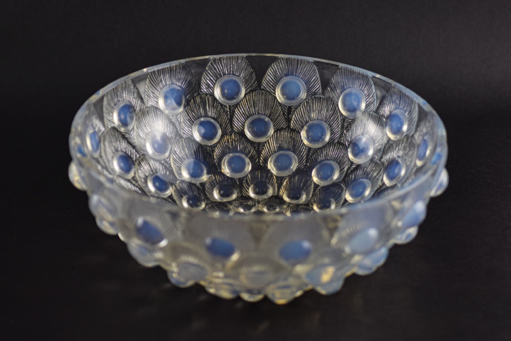 Rene Lalique Opalescent Plumes De Paon Bowl