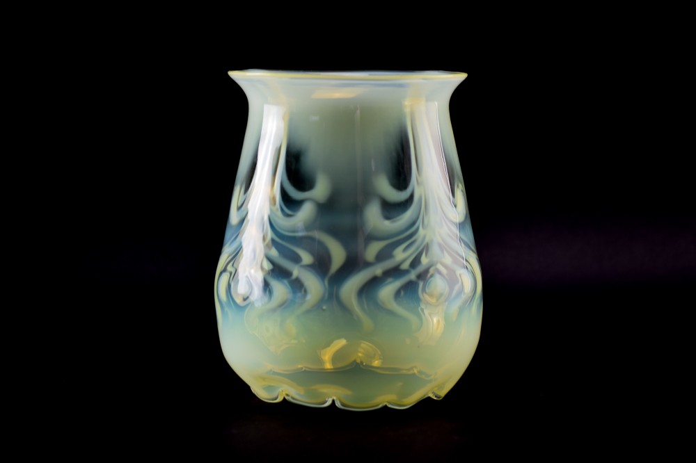 English Vaseline Glass Shade C1900