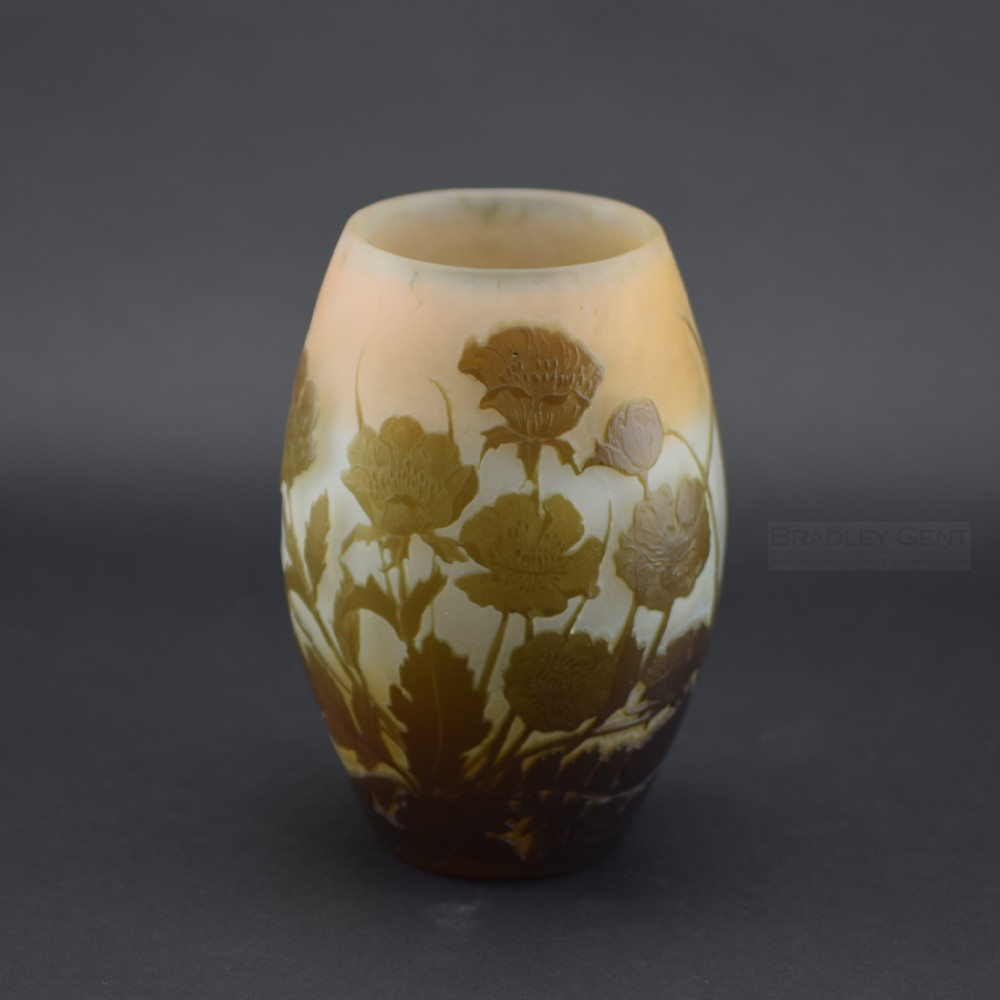 Galle Cameo glass Poppy vase C1900