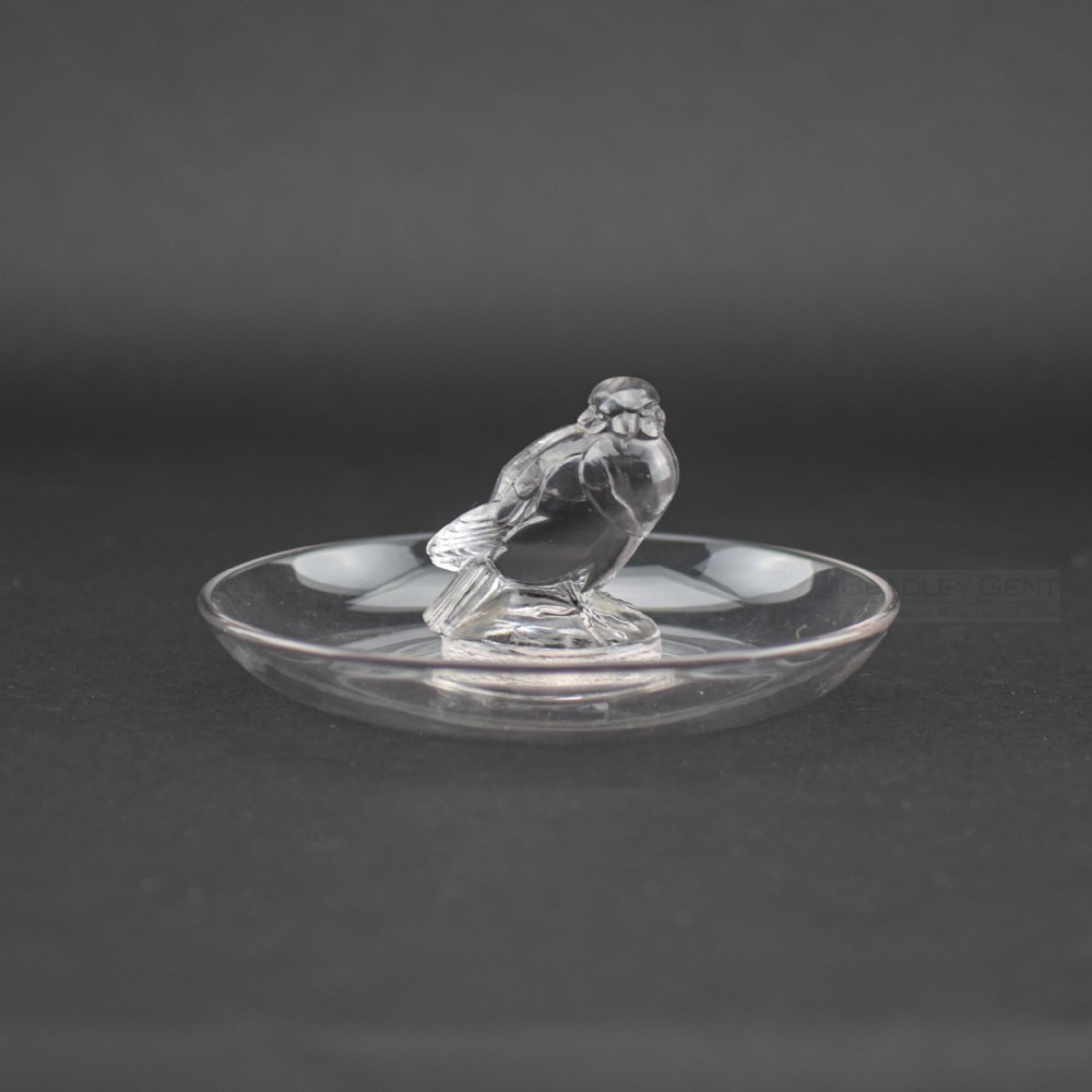 Rene Lalique clear glass moineau ashtray 1925