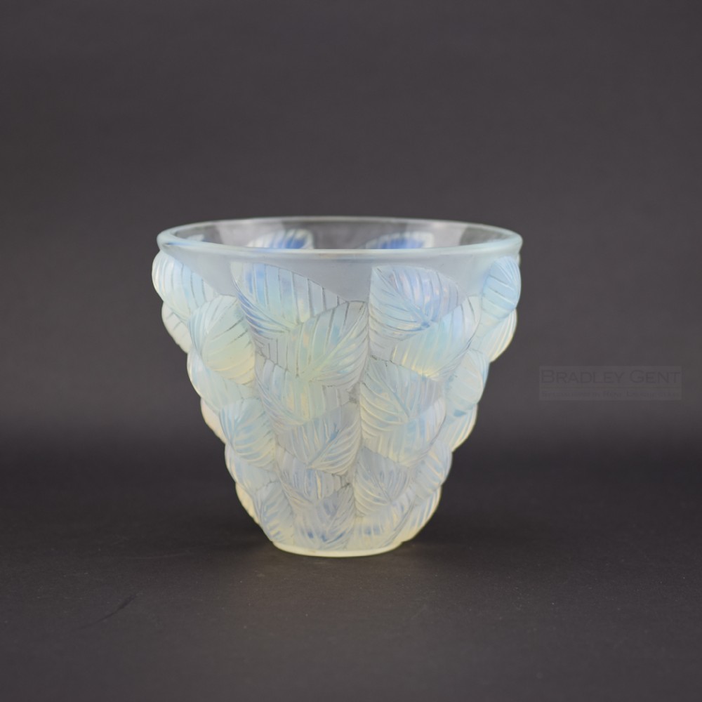 Rene Lalique opalescent Moissac vase