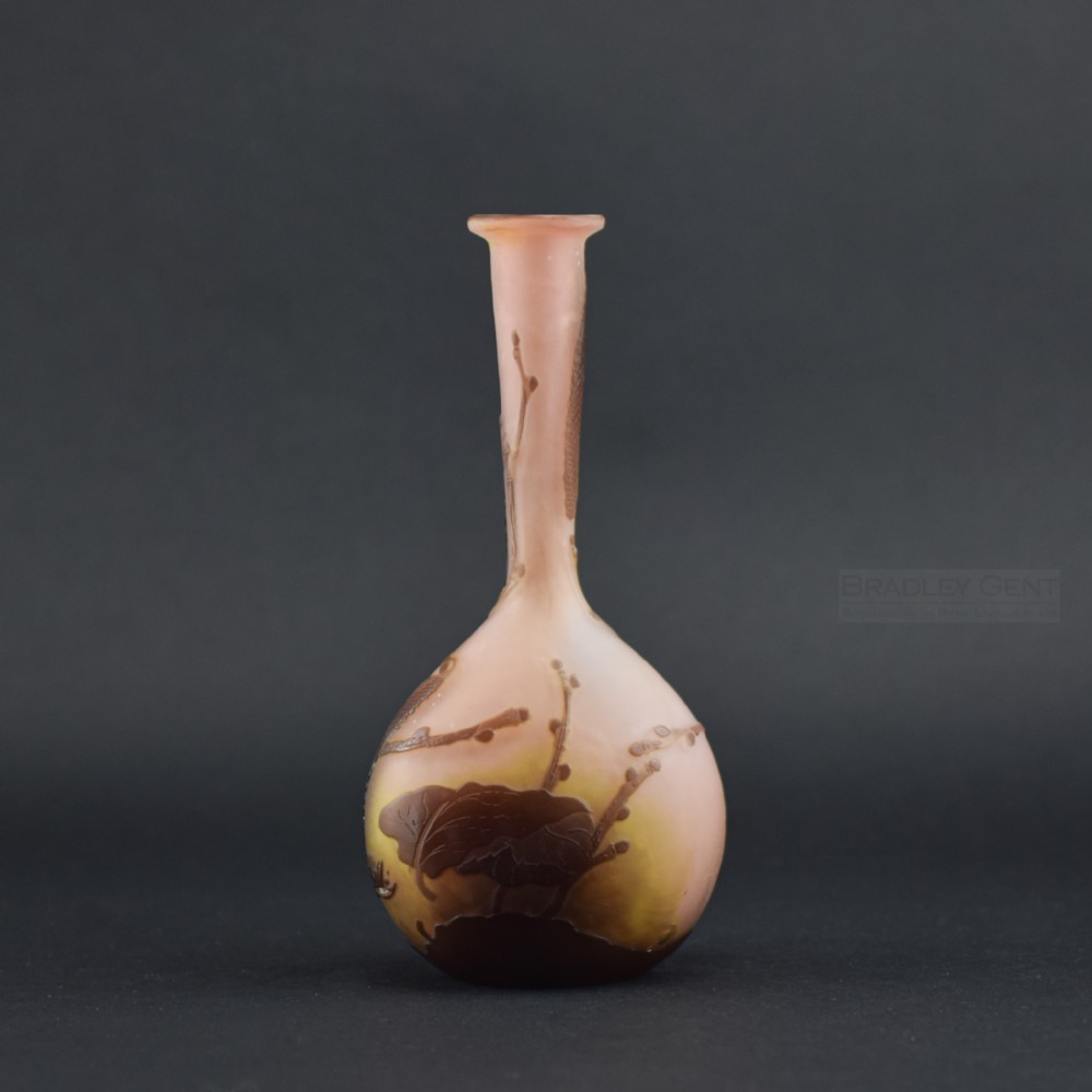 Galle Cameo glass Catkin design vase C1900