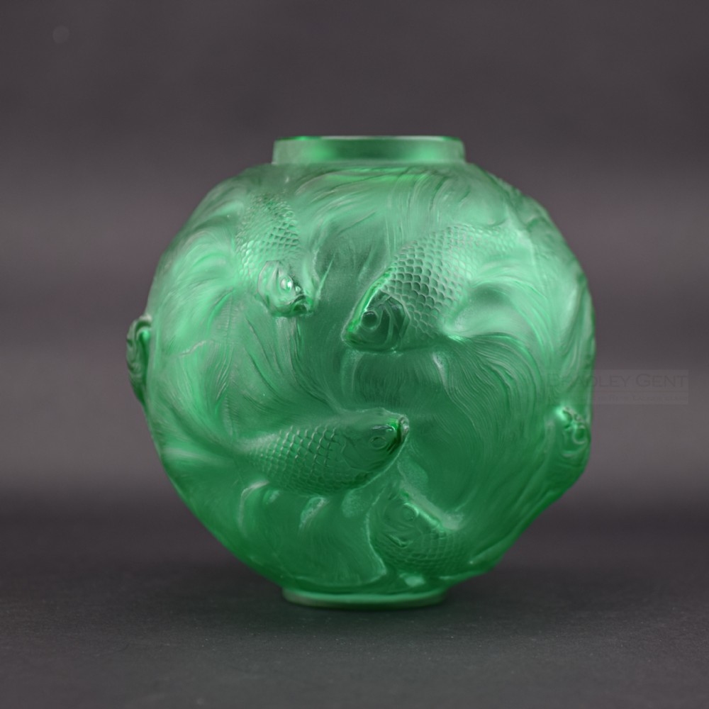 Rene Lalique green Formose vase 1924