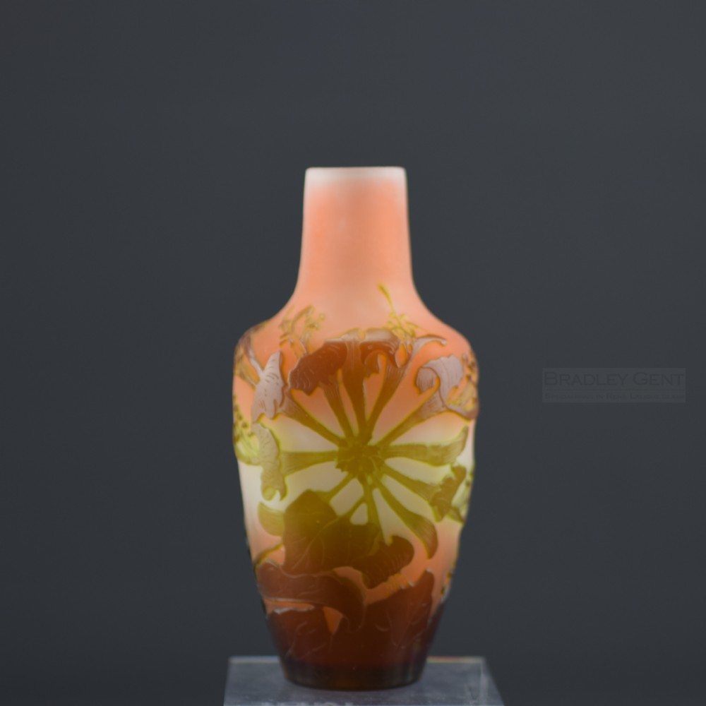 Galle cameo glass Honeysuckle vase C1900