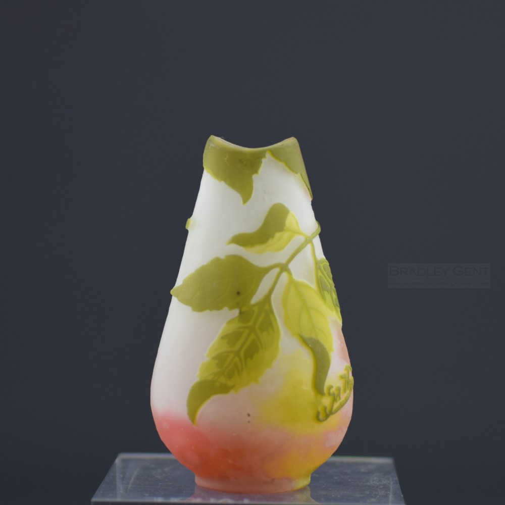Galle cameo glass sycamore design vase C1904