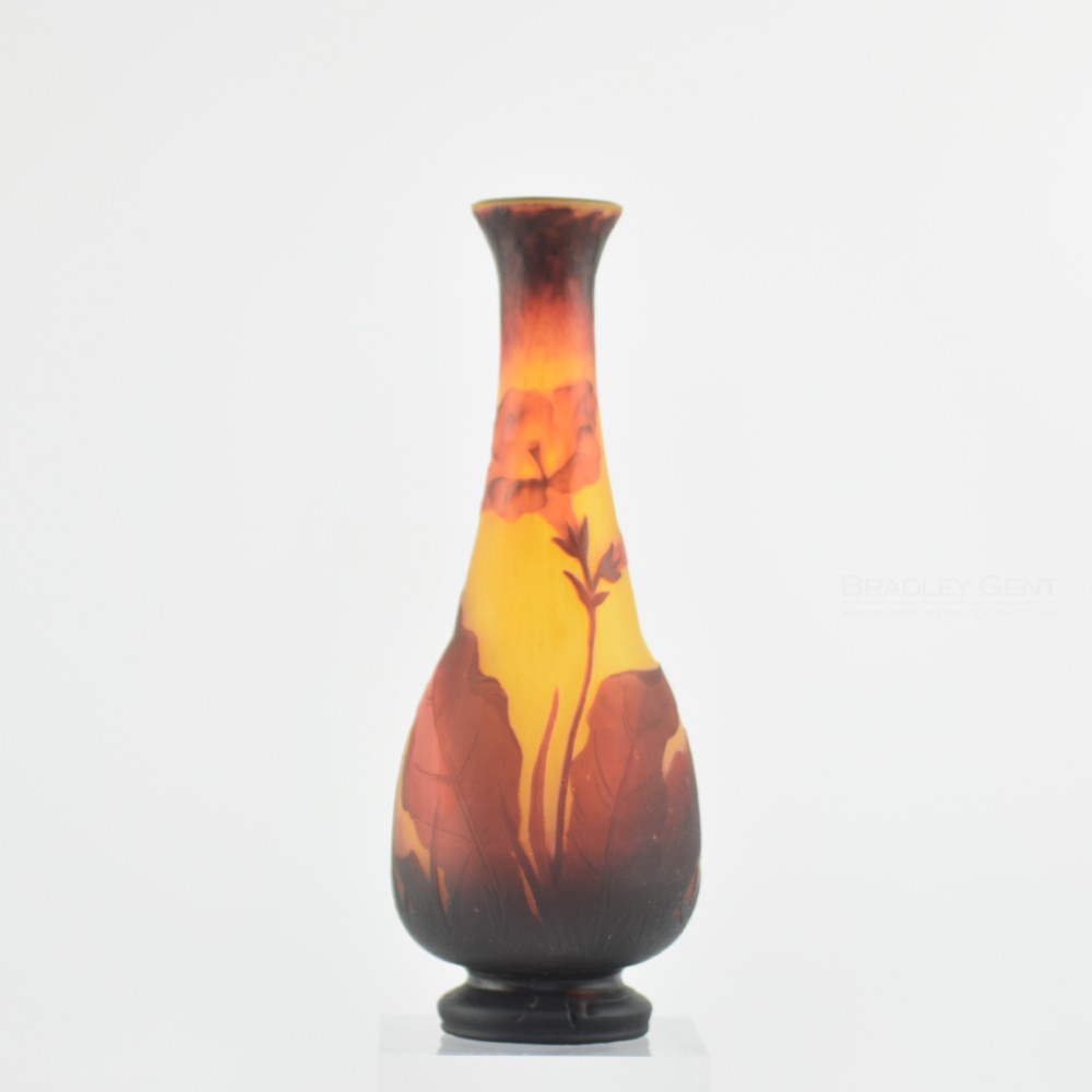 Daum Nancy Nicotiana cameo glass vase C1900