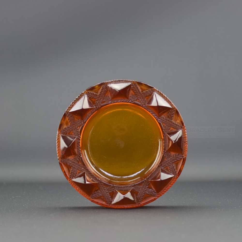 Rene Lalique amber glass Grenade cendrier C1928