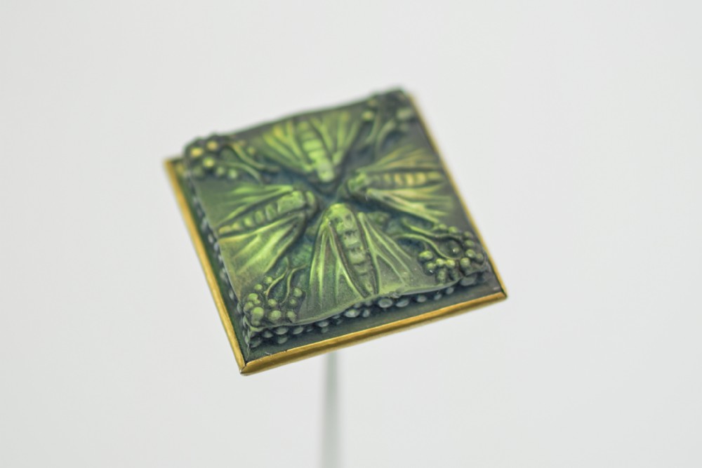 Rene Lalique Green Quatre Papillons hatpin C1912