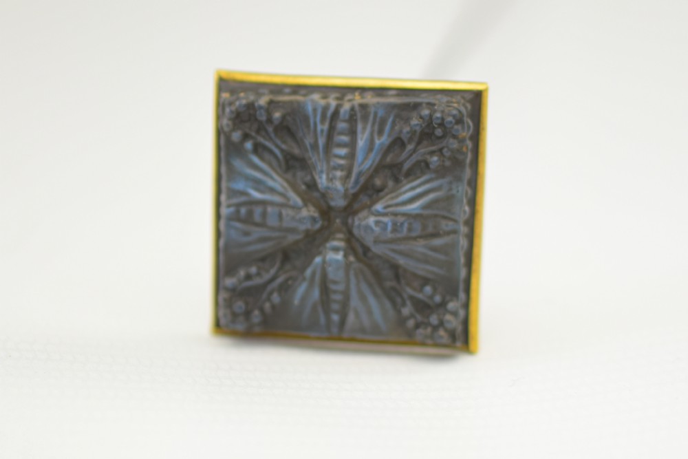 Rene Lalique Blue Quatre Papillons hatpin C1912