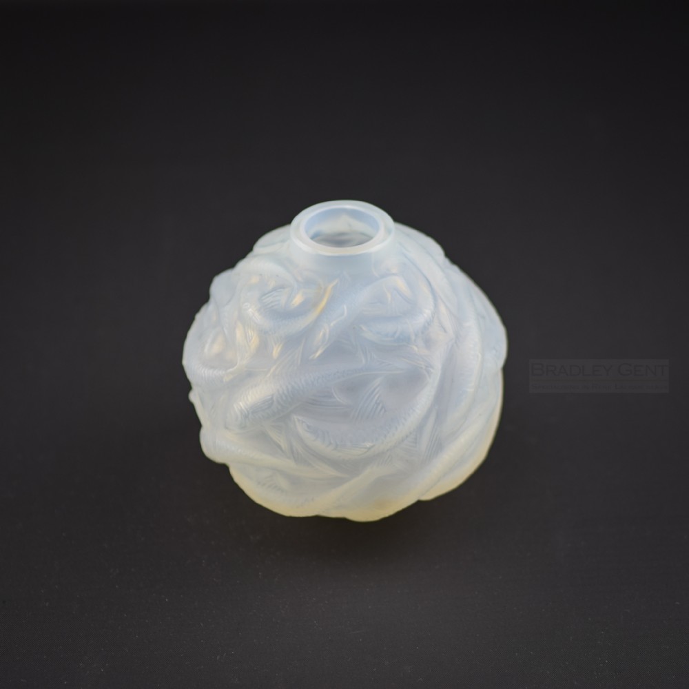 Rene Lalique cased opalescent Oleron vase C1927