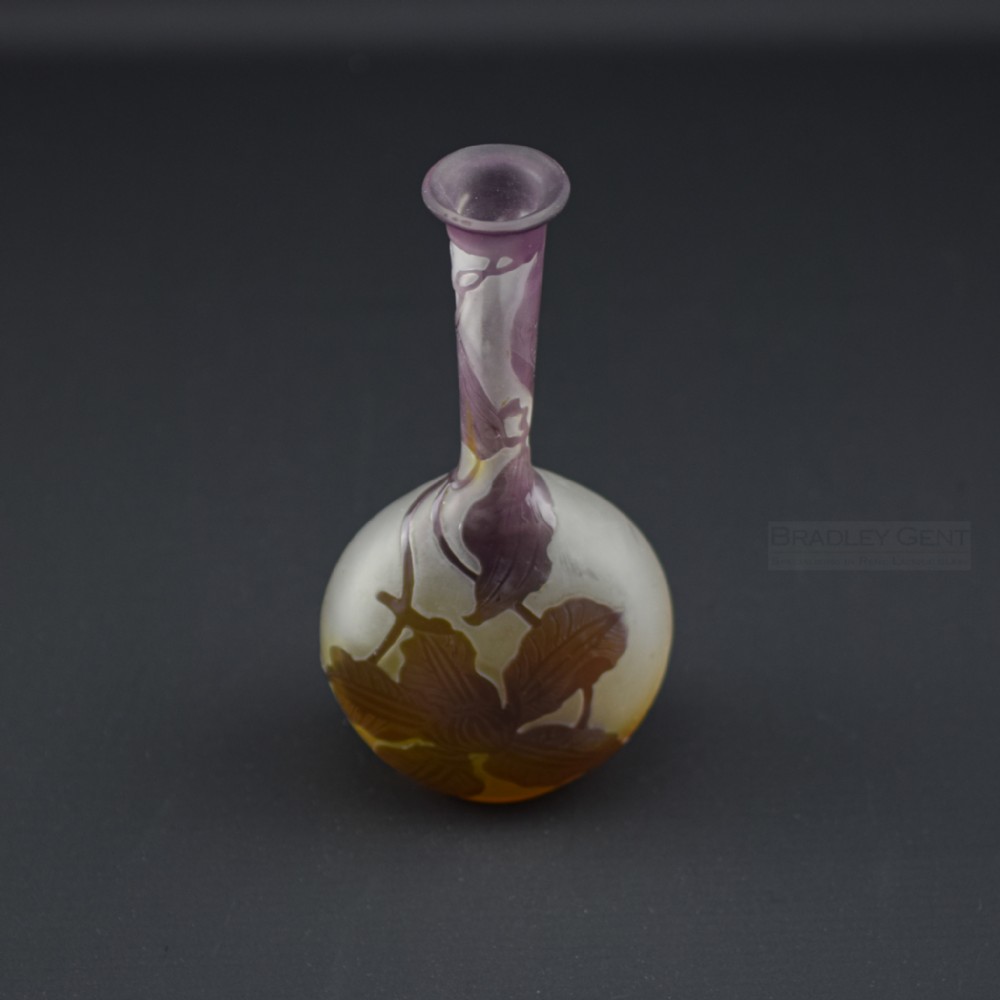 Galle cameo glass banjo vase C1900