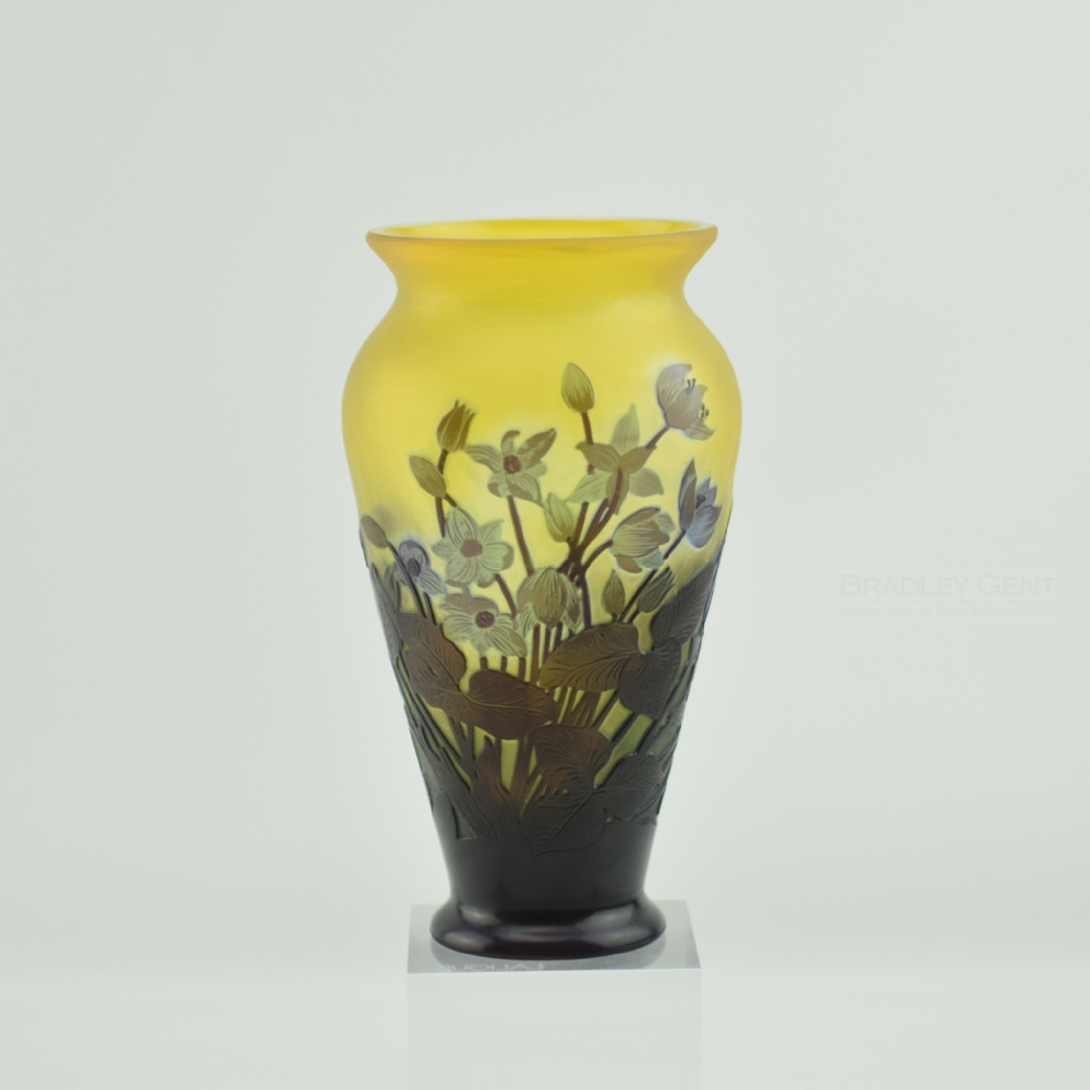 Galle cameo glass 'window pane' vase C1900
