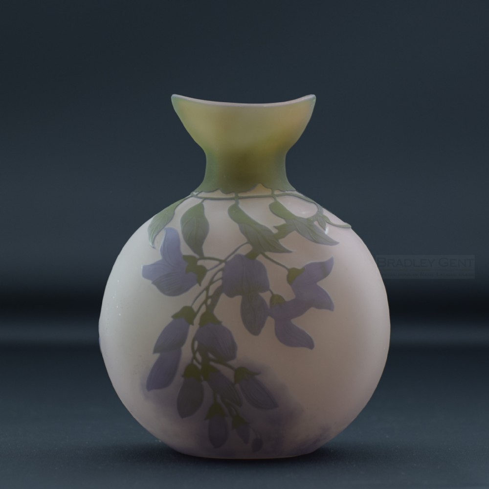 Galle Cameo glass multi layered wisteria vase C1900