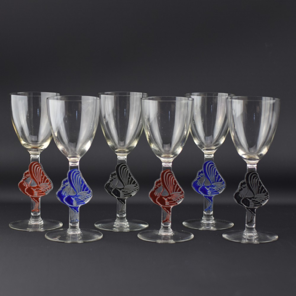 Set of 6 Rene Lalique William glass C1925