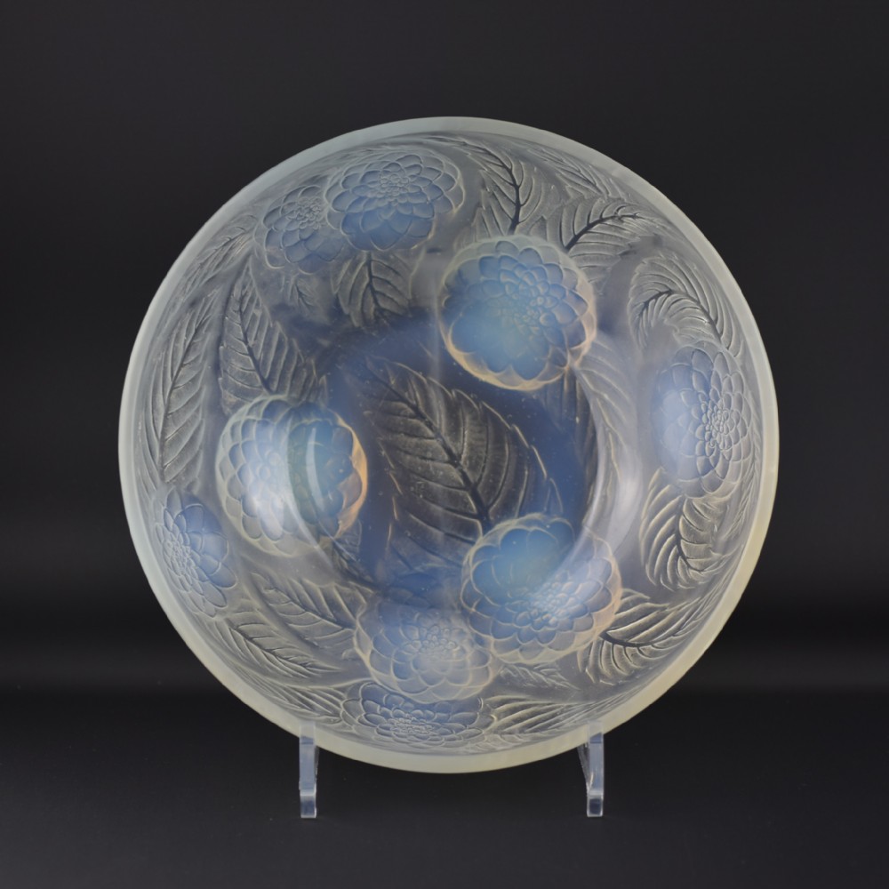 Rene Lalique opalescent dahlias bowl