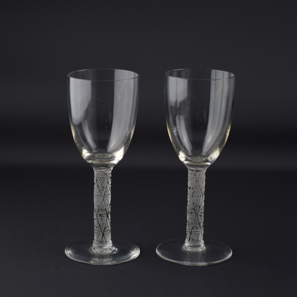 Pair of Rene Lalique Thann Liqueur glasses C1924