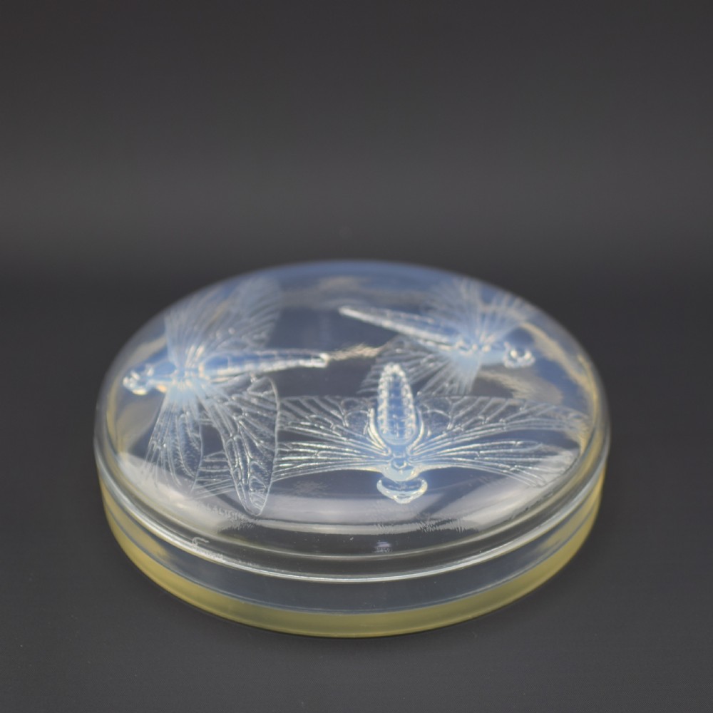 Rene Lalique Libellules opalescent box C1921