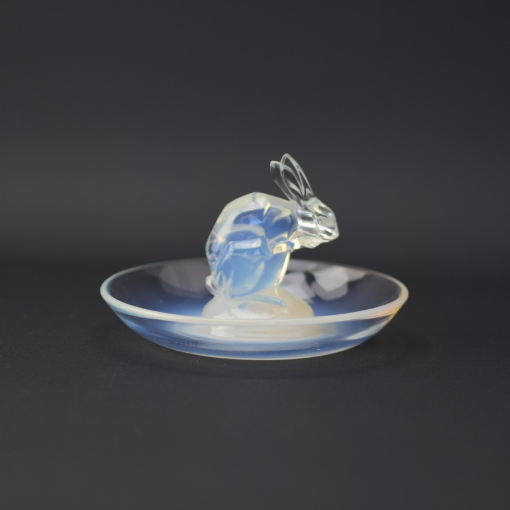 Rene Lalique glass Lapin ( rabbit) ashtray C1925 View II
