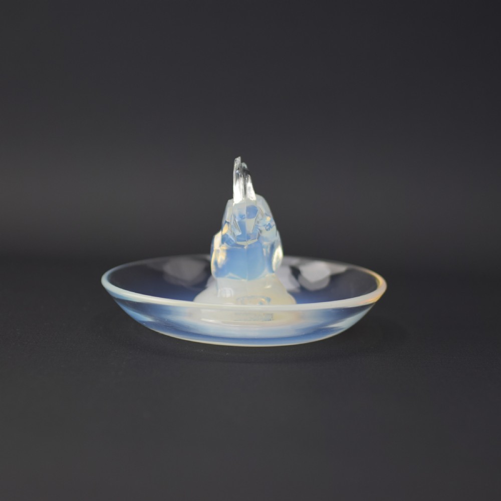 Rene Lalique glass Lapin ( rabbit) ashtray C1925 View IV