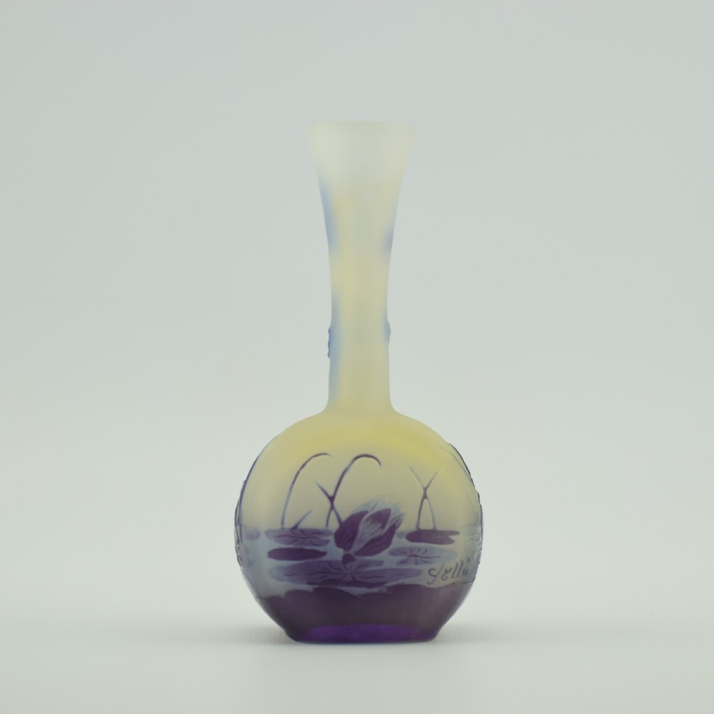 Rare Galle cameo glass aquatic butterfly vase C1900 View III