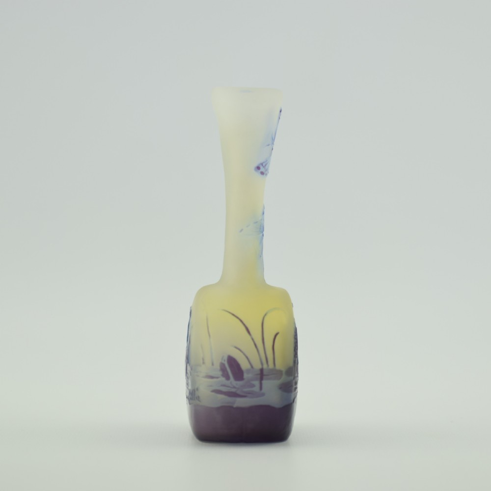 Rare Galle cameo glass aquatic butterfly vase C1900 View VI