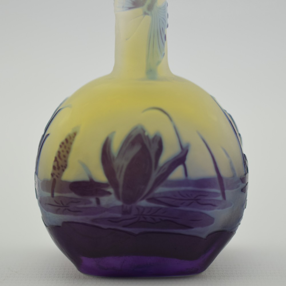 Rare Galle cameo glass aquatic butterfly vase C1900 View VII