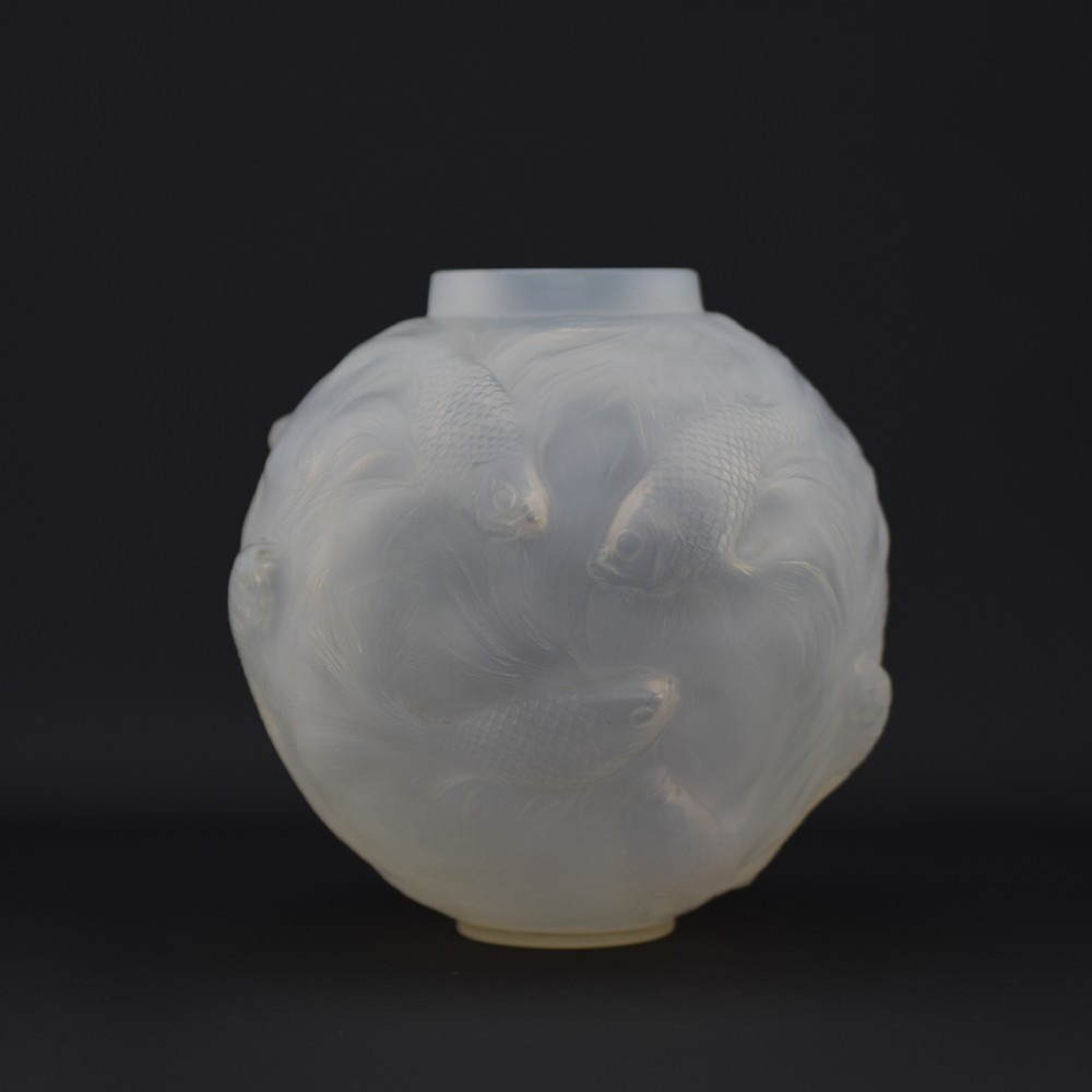 Rene Lalique cased opalescent Formose vase