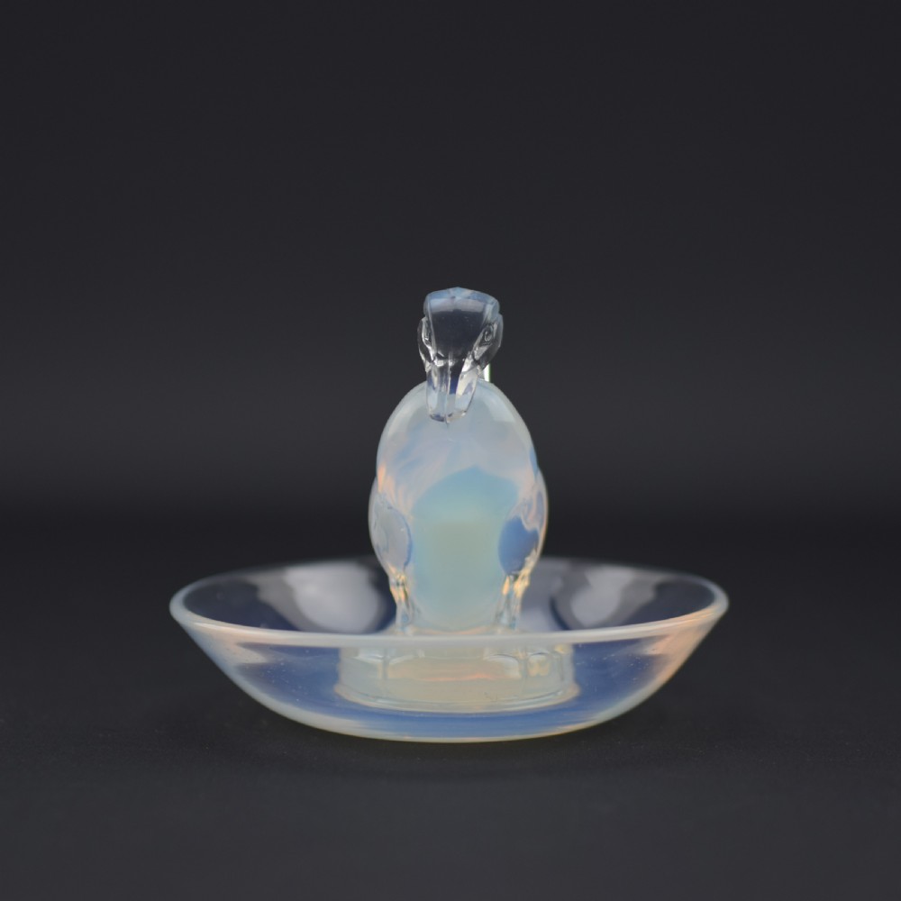 Rene Lalique opalescent duck ashtray C1925 View II