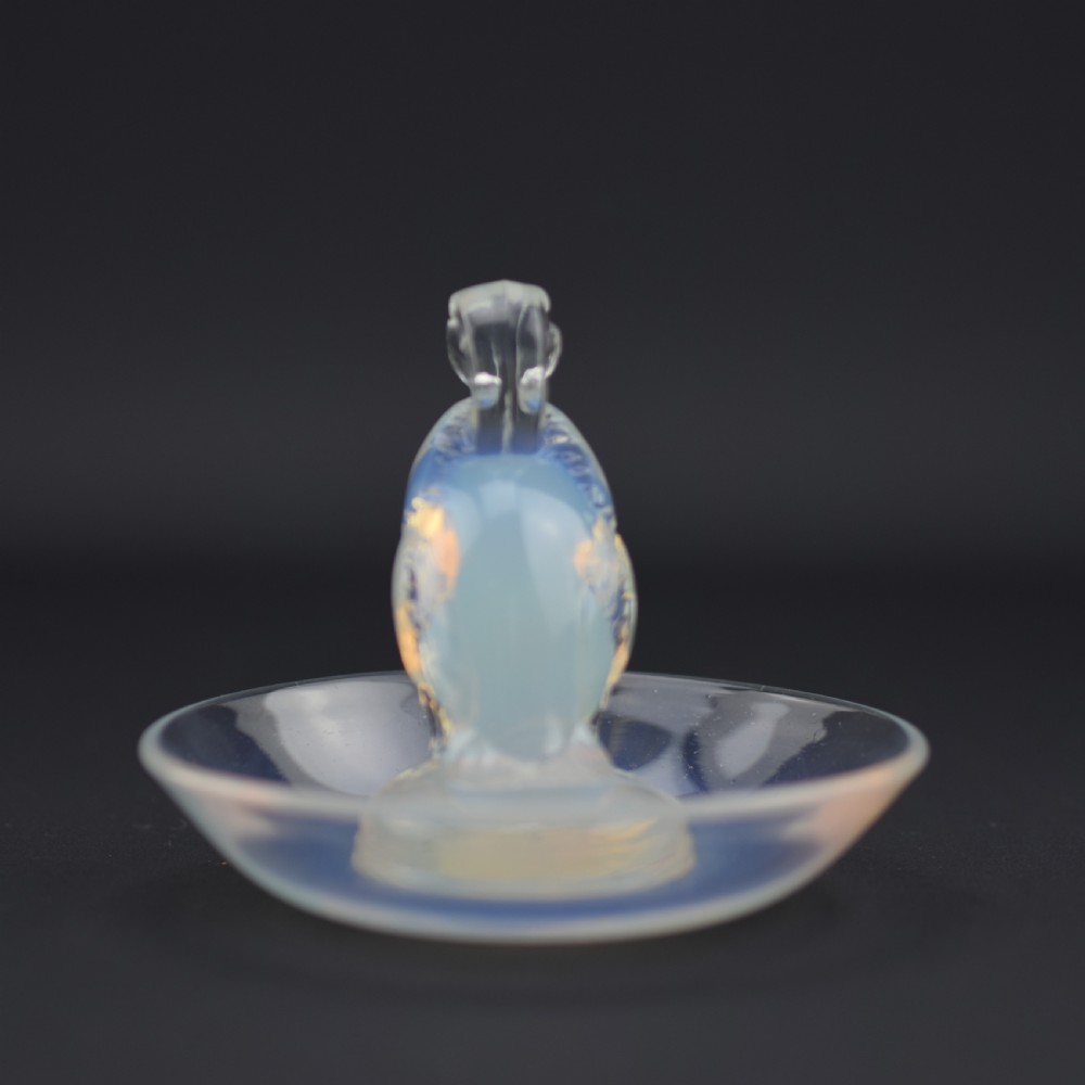 Rene Lalique opalescent duck ashtray C1925 View IV
