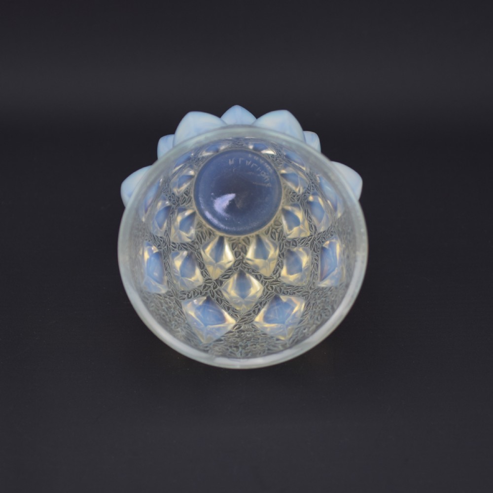 Rene Lalique opalescent Rampillon vase C1927 View II