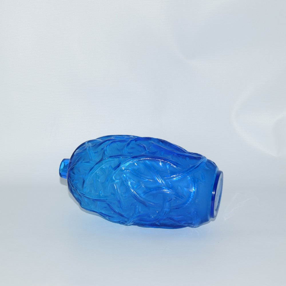 Rene Lalique electric blue Ronces Vase C1921 View II