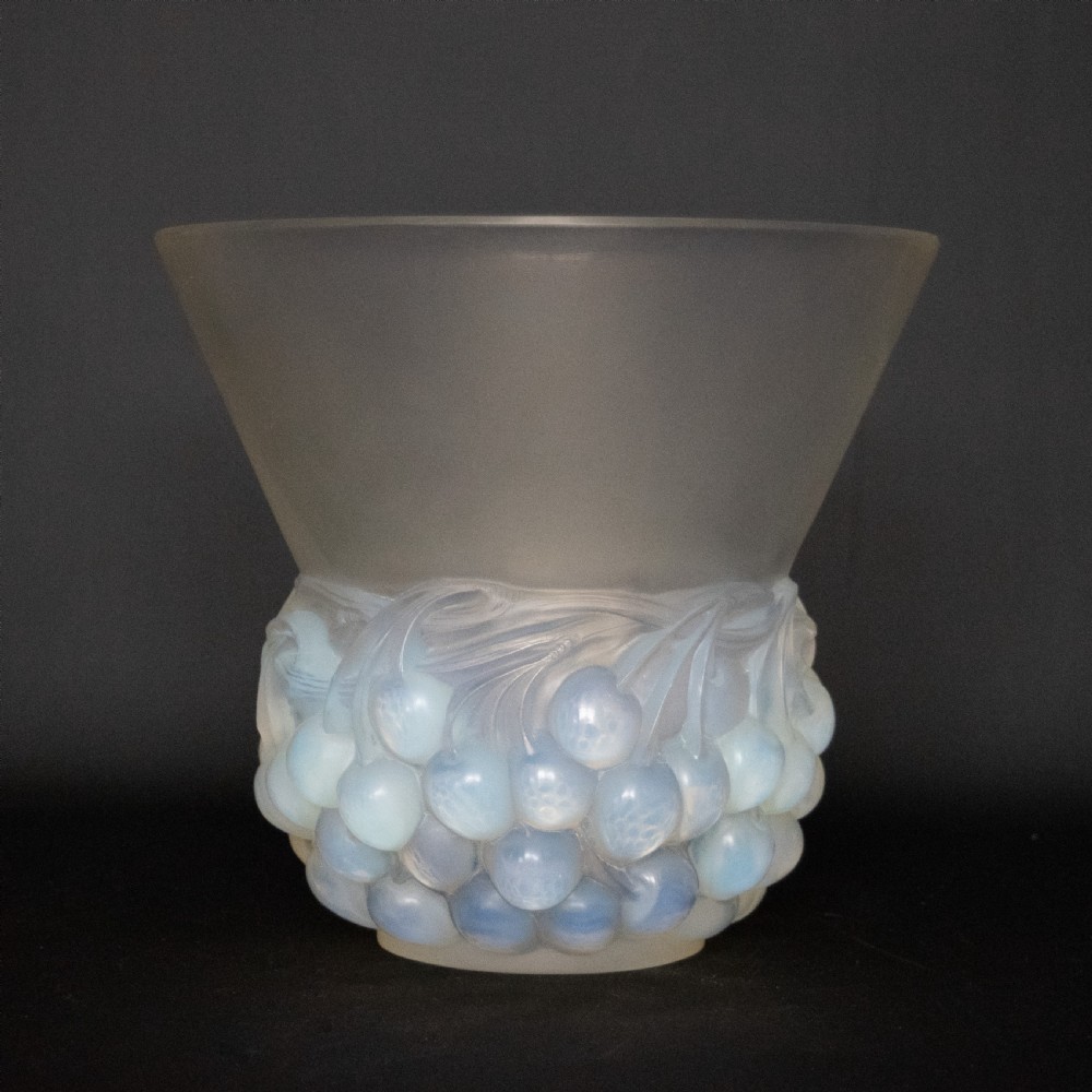 Rene Lalique Cerises opalescent vase C1930