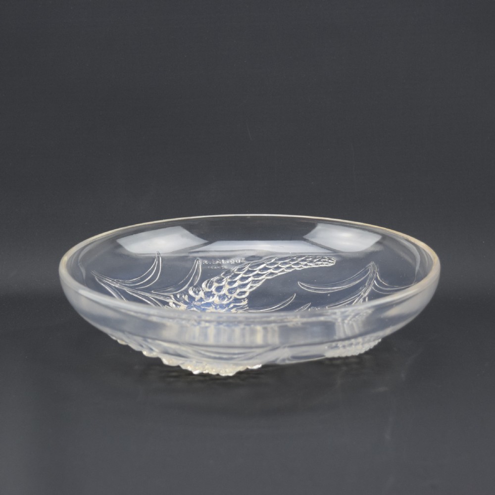 Rene Lalique Veronique shallow opalescent glass bowl C1928 View II